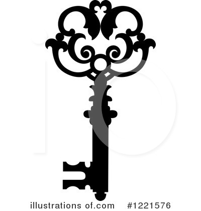 Royalty-Free (RF) Skeleton Key Clipart Illustration by Vector Tradition SM - Stock Sample #1221576