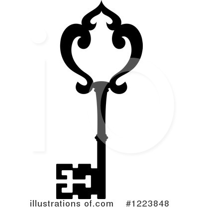 Royalty-Free (RF) Skeleton Key Clipart Illustration by Vector Tradition SM - Stock Sample #1223848