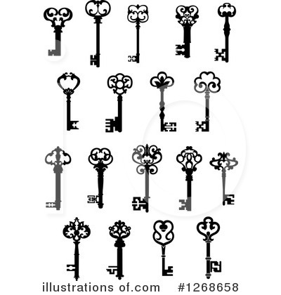 Royalty-Free (RF) Skeleton Key Clipart Illustration by Vector Tradition SM - Stock Sample #1268658