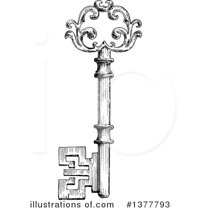 Royalty-Free (RF) Skeleton Key Clipart Illustration by Vector Tradition SM - Stock Sample #1377793