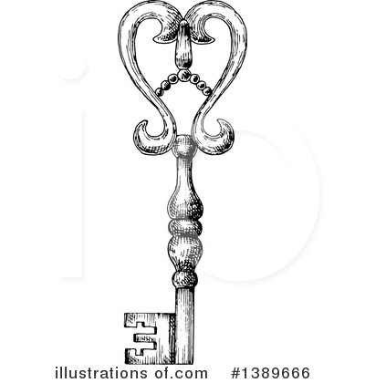Royalty-Free (RF) Skeleton Key Clipart Illustration by Vector Tradition SM - Stock Sample #1389666