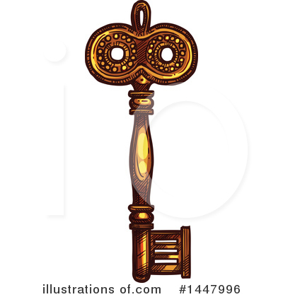 Royalty-Free (RF) Skeleton Key Clipart Illustration by Vector Tradition SM - Stock Sample #1447996
