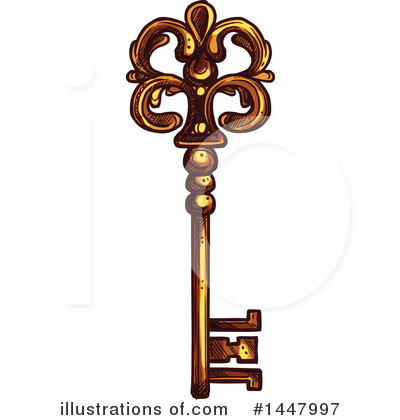 Royalty-Free (RF) Skeleton Key Clipart Illustration by Vector Tradition SM - Stock Sample #1447997