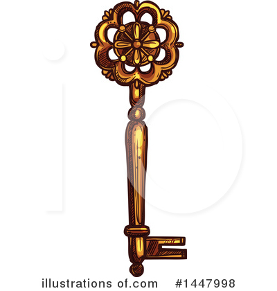 Royalty-Free (RF) Skeleton Key Clipart Illustration by Vector Tradition SM - Stock Sample #1447998