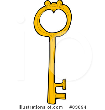Royalty-Free (RF) Skeleton Key Clipart Illustration by djart - Stock Sample #83894