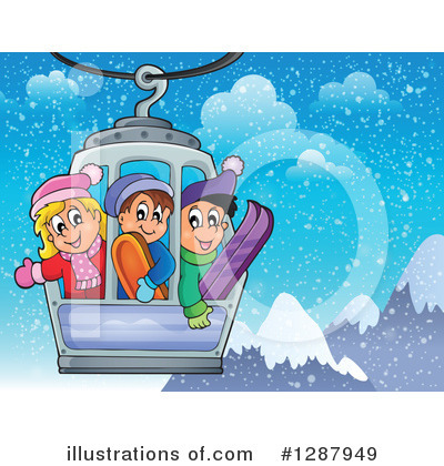 Royalty-Free (RF) Skiing Clipart Illustration by visekart - Stock Sample #1287949