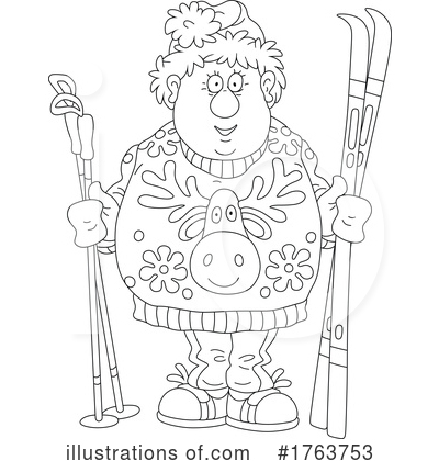 Royalty-Free (RF) Skiing Clipart Illustration by Alex Bannykh - Stock Sample #1763753