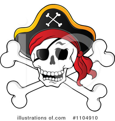 Royalty-Free (RF) Skull And Crossbones Clipart Illustration by visekart - Stock Sample #1104910