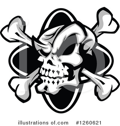 Royalty-Free (RF) Skull And Crossbones Clipart Illustration by Chromaco - Stock Sample #1260621