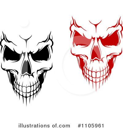 Royalty-Free (RF) Skull Clipart Illustration by Vector Tradition SM - Stock Sample #1105961