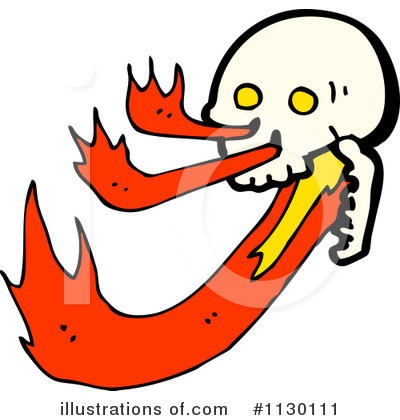 Flaming Skull Clipart #1130111 by lineartestpilot