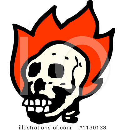 Flaming Skull Clipart #1130133 by lineartestpilot