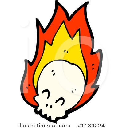 Flaming Skull Clipart #1130224 by lineartestpilot