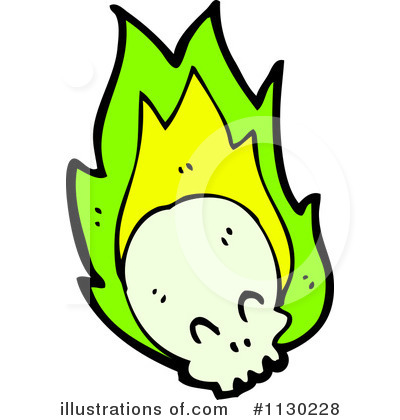 Flaming Skull Clipart #1130228 by lineartestpilot