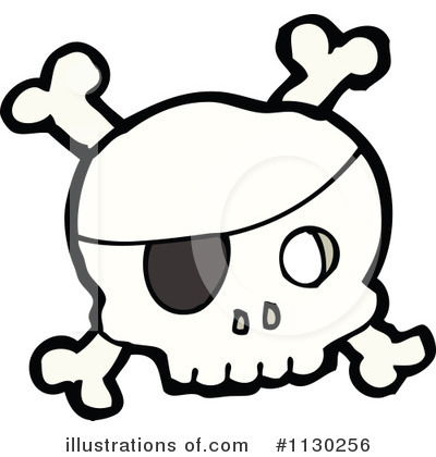 Pirate Skull Clipart #1130256 by lineartestpilot