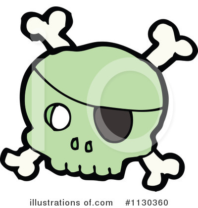 Pirate Skull Clipart #1130360 by lineartestpilot