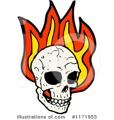Flaming Skull Clipart #1171955 by lineartestpilot