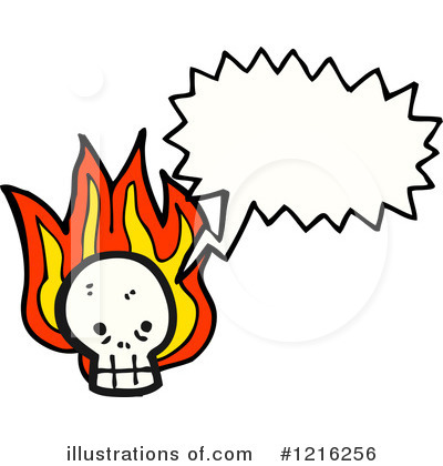 Flaming Skull Clipart #1216256 by lineartestpilot