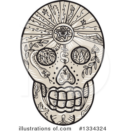 Royalty-Free (RF) Skull Clipart Illustration by patrimonio - Stock Sample #1334324