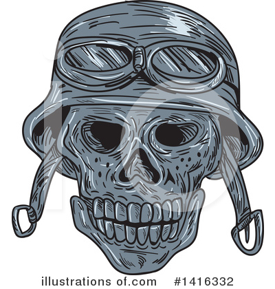 Royalty-Free (RF) Skull Clipart Illustration by patrimonio - Stock Sample #1416332