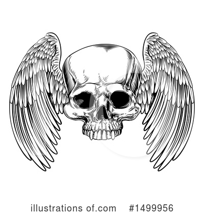 Winged Skull Clipart #1499956 by AtStockIllustration