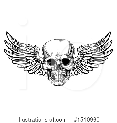 Winged Skull Clipart #1510960 by AtStockIllustration