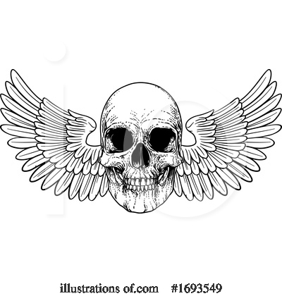 Winged Skull Clipart #1693549 by AtStockIllustration