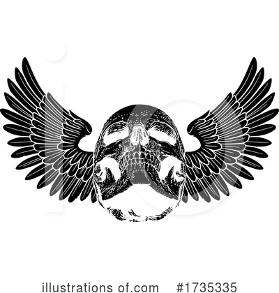 Winged Skull Clipart #1735335 by AtStockIllustration