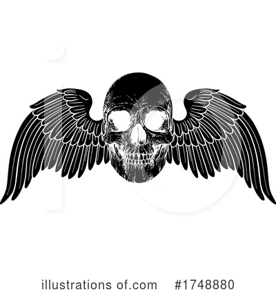 Winged Skull Clipart #1748880 by AtStockIllustration