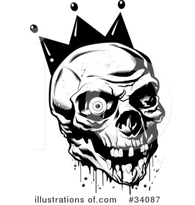 Royalty-Free (RF) Skull Clipart Illustration by Lawrence Christmas Illustration - Stock Sample #34087