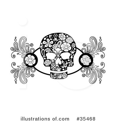 Royalty-Free (RF) Skull Clipart Illustration by C Charley-Franzwa - Stock Sample #35468