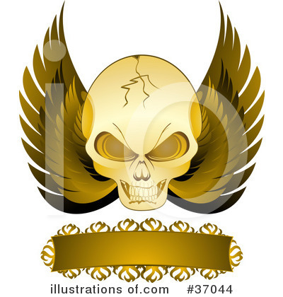 Royalty-Free (RF) Skull Clipart Illustration by elaineitalia - Stock Sample #37044