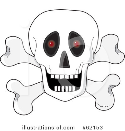 Royalty-Free (RF) Skull Clipart Illustration by Maria Bell - Stock Sample #62153