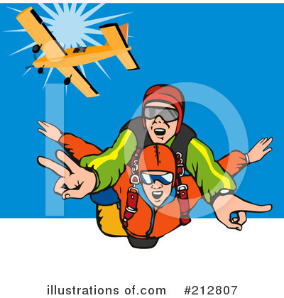 Royalty-Free (RF) Skydiving Clipart Illustration by patrimonio - Stock Sample #212807