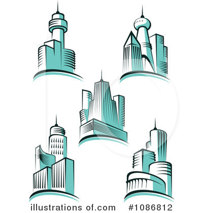 Royalty-Free (RF) Skyscrapers Clipart Illustration by Vector Tradition SM - Stock Sample #1086812