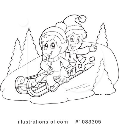 Royalty-Free (RF) Sledding Clipart Illustration by visekart - Stock Sample #1083305