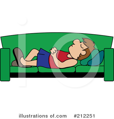 Royalty-Free (RF) Sleeping On A Couch Clipart Illustration by Pams Clipart - Stock Sample #212251