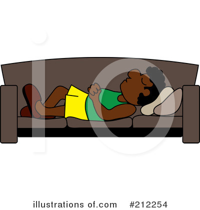 Royalty-Free (RF) Sleeping On A Couch Clipart Illustration by Pams Clipart - Stock Sample #212254