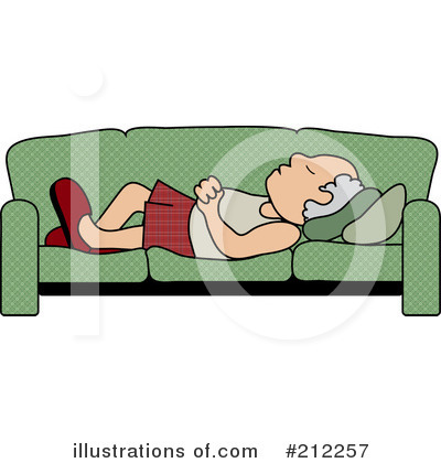 Royalty-Free (RF) Sleeping On A Couch Clipart Illustration by Pams Clipart - Stock Sample #212257