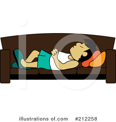Royalty-Free (RF) Sleeping On A Couch Clipart Illustration by Pams Clipart - Stock Sample #212258