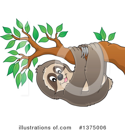 Royalty-Free (RF) Sloth Clipart Illustration by visekart - Stock Sample #1375006