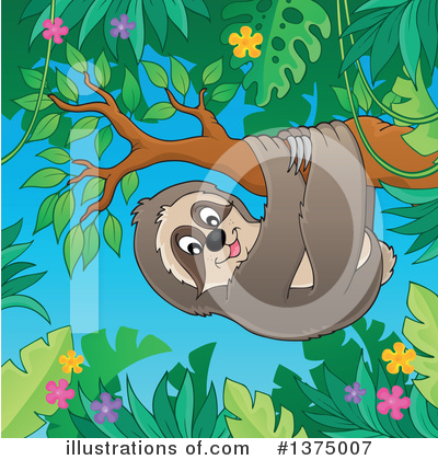 Royalty-Free (RF) Sloth Clipart Illustration by visekart - Stock Sample #1375007