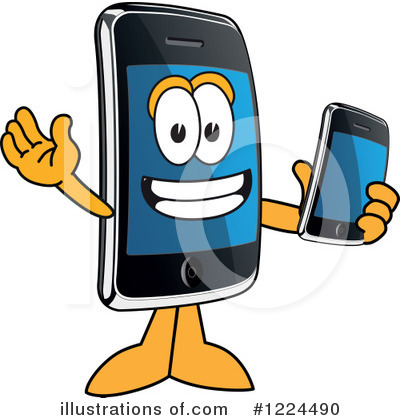 Royalty-Free (RF) Smart Phone Clipart Illustration by Mascot Junction - Stock Sample #1224490