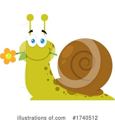 Royalty-Free (RF) Snail Clipart Illustration by Hit Toon - Stock Sample #1740512