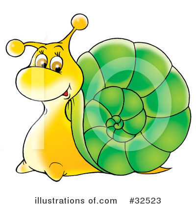Royalty-Free (RF) Snail Clipart Illustration by Alex Bannykh - Stock Sample #32523