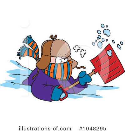 Royalty-Free (RF) Snow Shovel Clipart Illustration by toonaday - Stock Sample #1048295