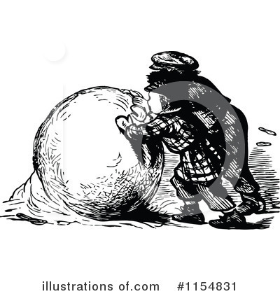 Royalty-Free (RF) Snowball Clipart Illustration by Prawny Vintage - Stock Sample #1154831