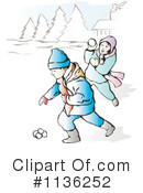 Snowball Fight Clipart #1136252 by patrimonio