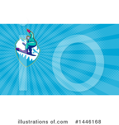 Royalty-Free (RF) Snowboarding Clipart Illustration by patrimonio - Stock Sample #1446168