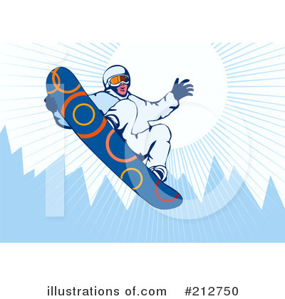 Royalty-Free (RF) Snowboarding Clipart Illustration by patrimonio - Stock Sample #212750